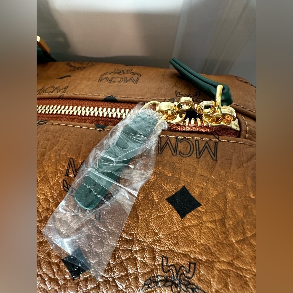 MCM Cognac and Forest Green Duffel Bag - Picture 11 of 17